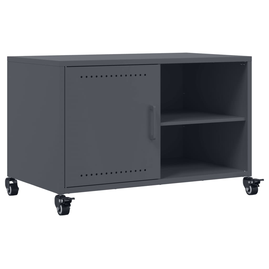 tv-bord 68x39x43,5 cm stål antracitgrå