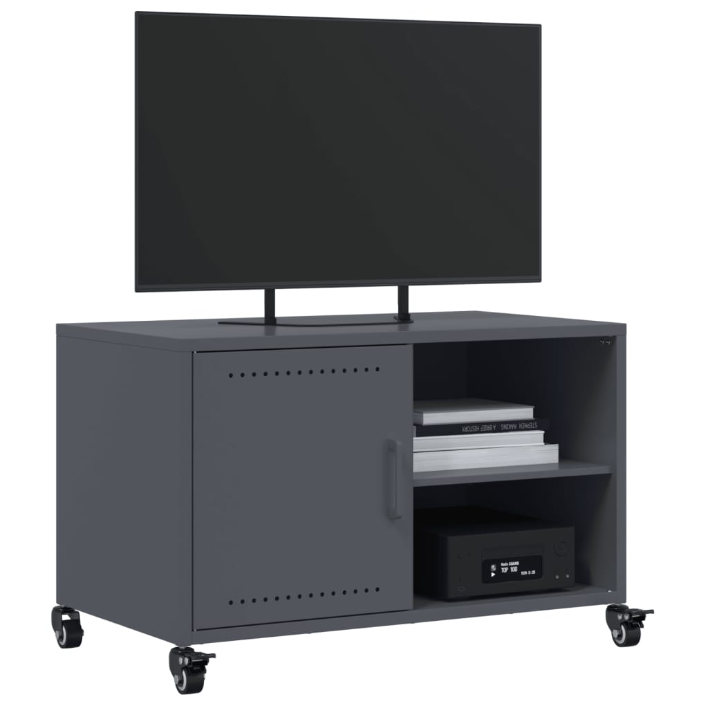 tv-bord 68x39x43,5 cm stål antracitgrå