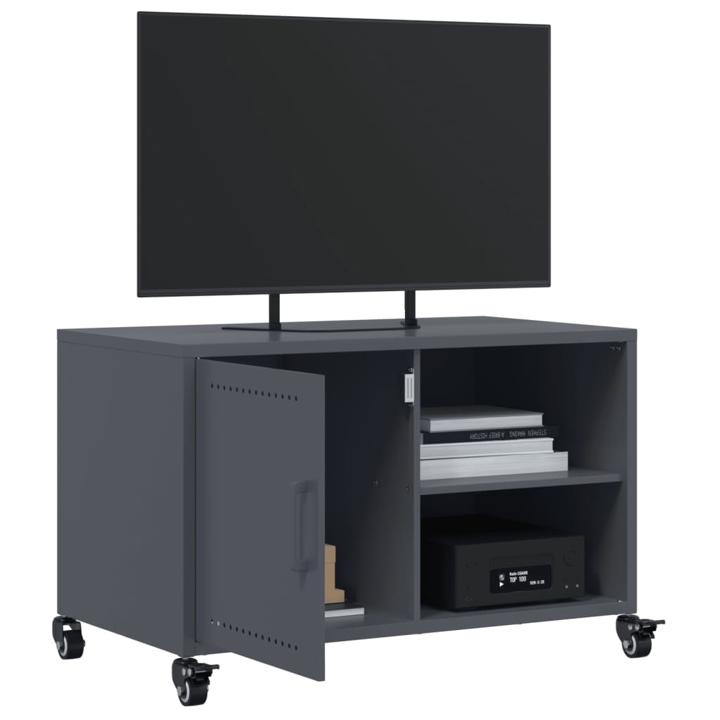 tv-bord 68x39x43,5 cm stål antracitgrå