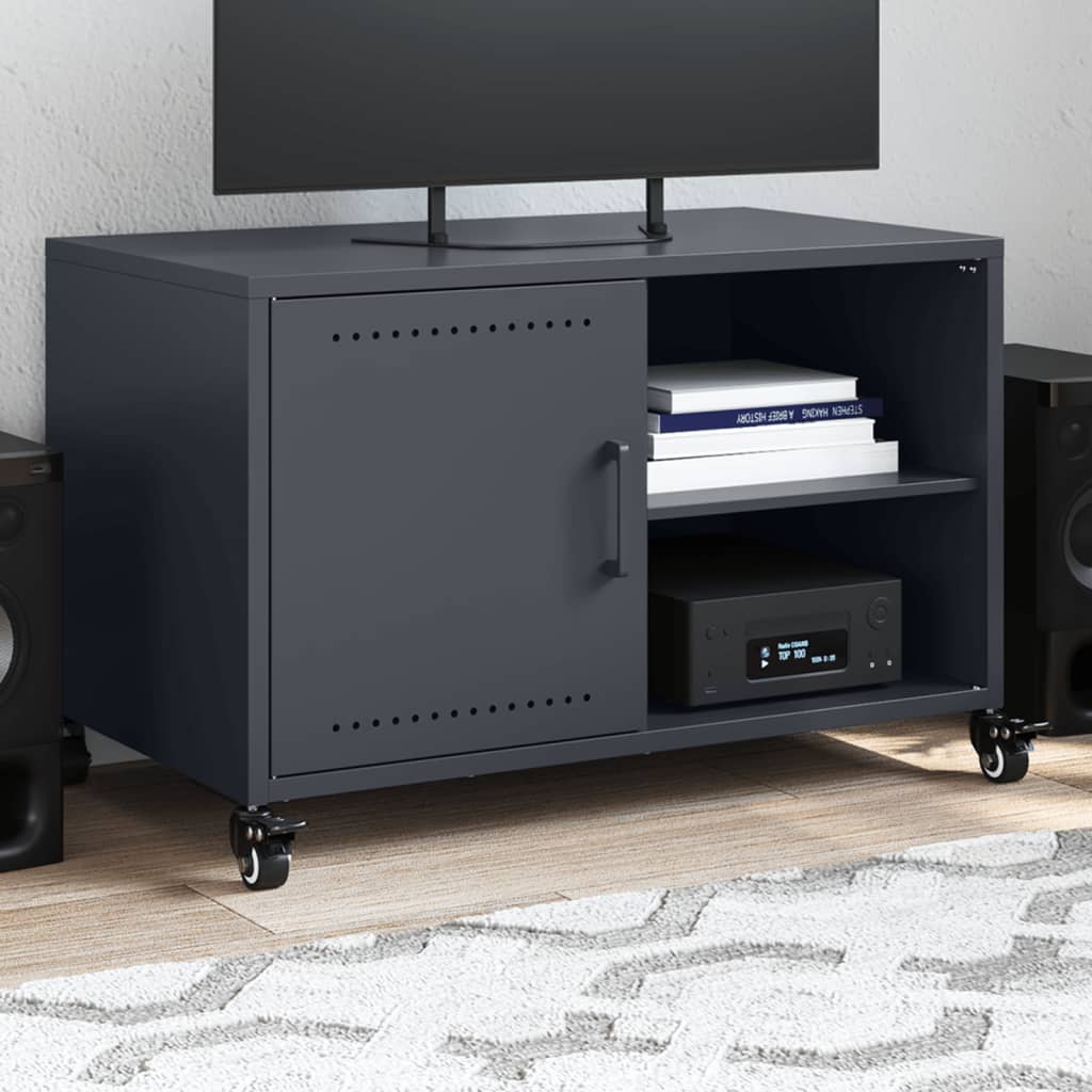 tv-bord 68x39x43,5 cm stål antracitgrå