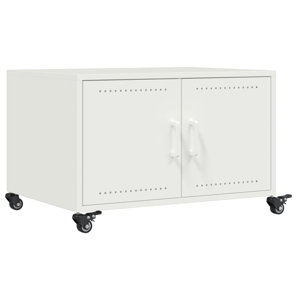 sofabord 68x50x43,5 cm stål hvid