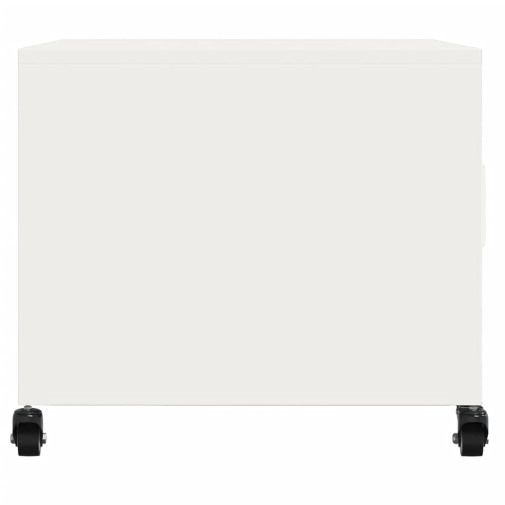 sofabord 68x50x43,5 cm stål hvid