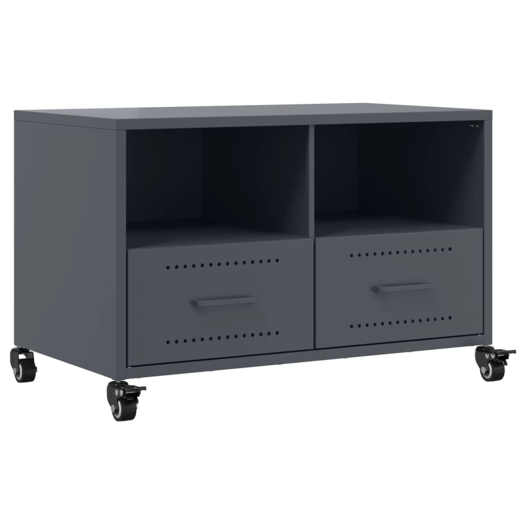 tv-bord 68x39x43,5 cm stål antracitgrå