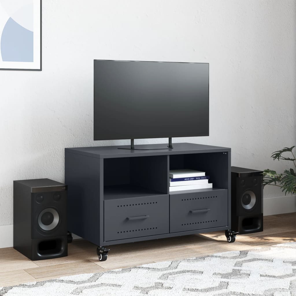 tv-bord 68x39x43,5 cm stål antracitgrå