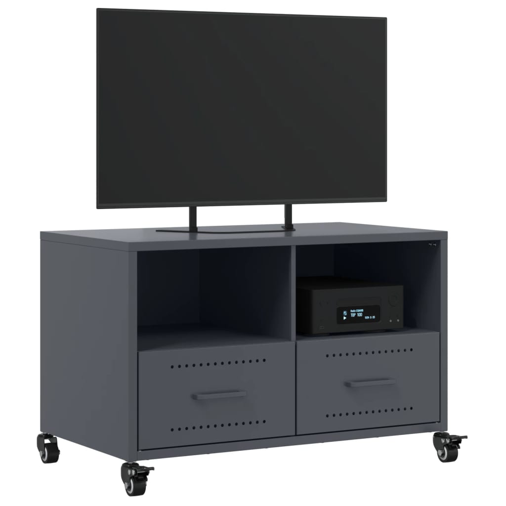 tv-bord 68x39x43,5 cm stål antracitgrå