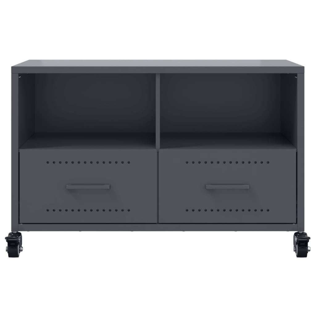 tv-bord 68x39x43,5 cm stål antracitgrå