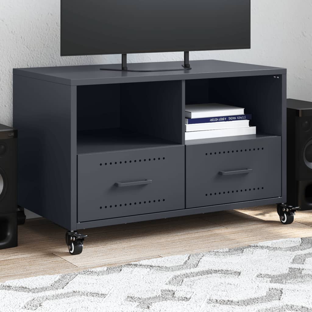 tv-bord 68x39x43,5 cm stål antracitgrå