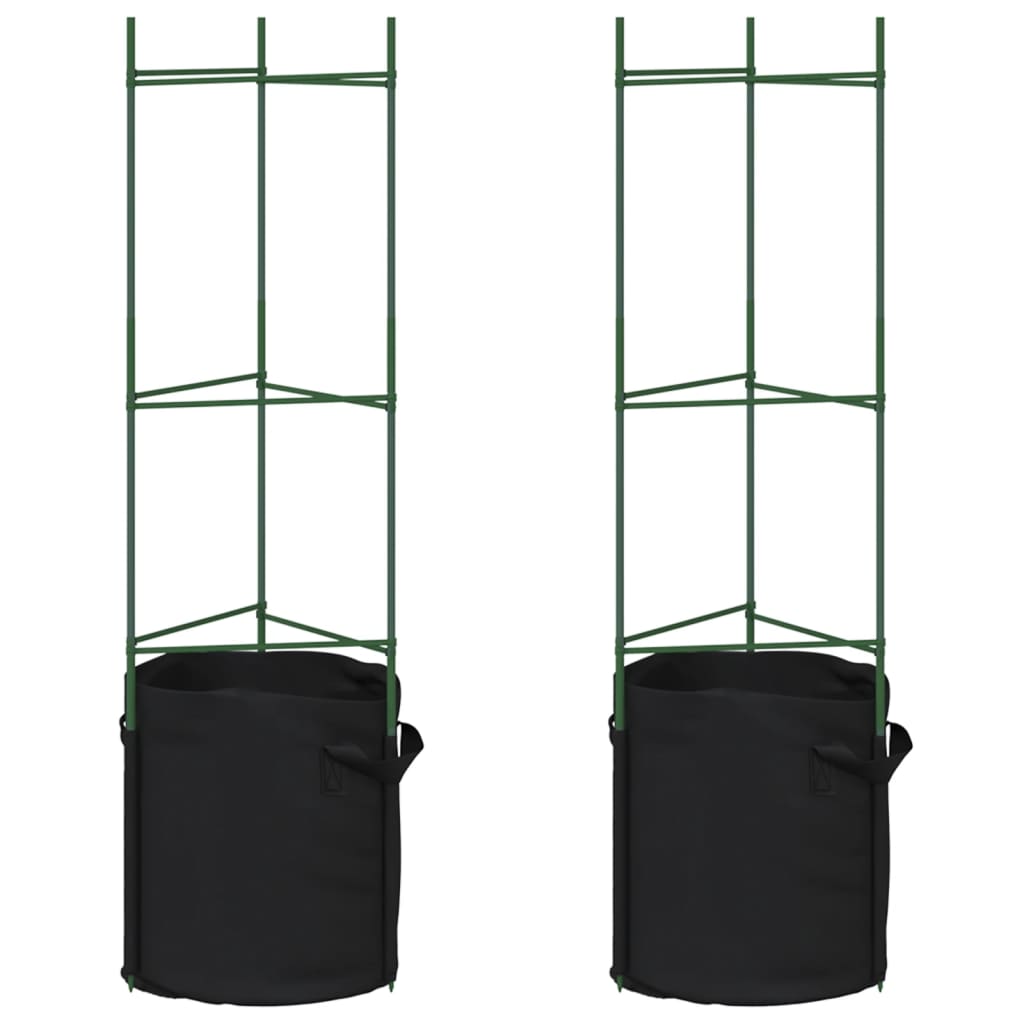 plantestativer med planteposer 2 stk. 116 cm stål og PP