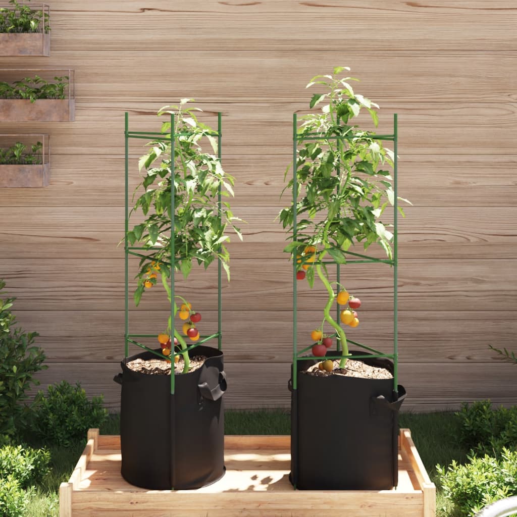 plantestativer med planteposer 2 stk. 116 cm stål og PP