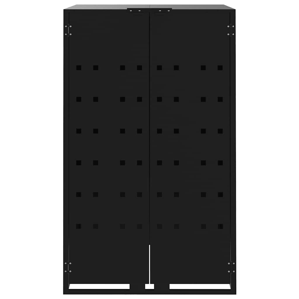 skraldespandsskjuler 69x79x117 cm 1 rum stål sort