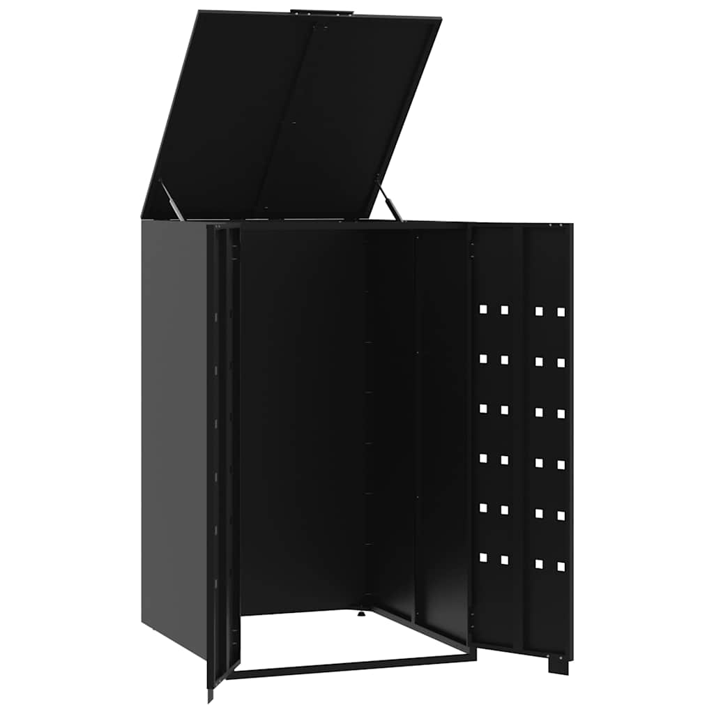 skraldespandsskjuler 69x79x117 cm 1 rum stål sort