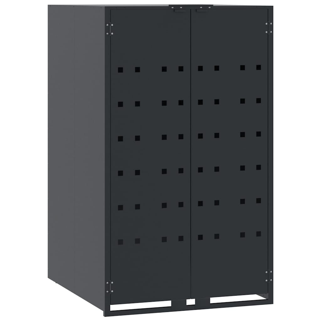 skraldespandopbevaring til enkeltspand antracit 69x79x117 cm stål