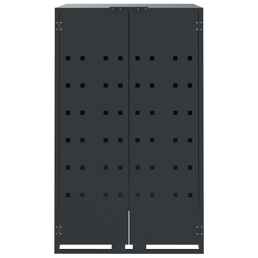 skraldespandopbevaring til enkeltspand antracit 69x79x117 cm stål