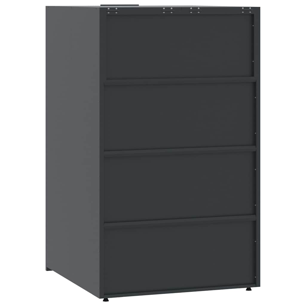 skraldespandopbevaring til enkeltspand antracit 69x79x117 cm stål