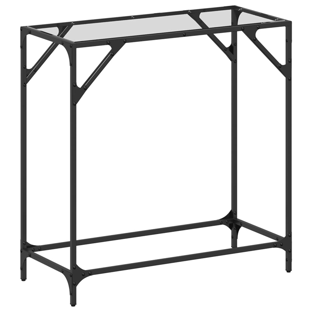 konsolbord med transparent glastop 80x35x81 cm stål