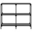 konsolbord med sort glastop 98x30x81 cm stål