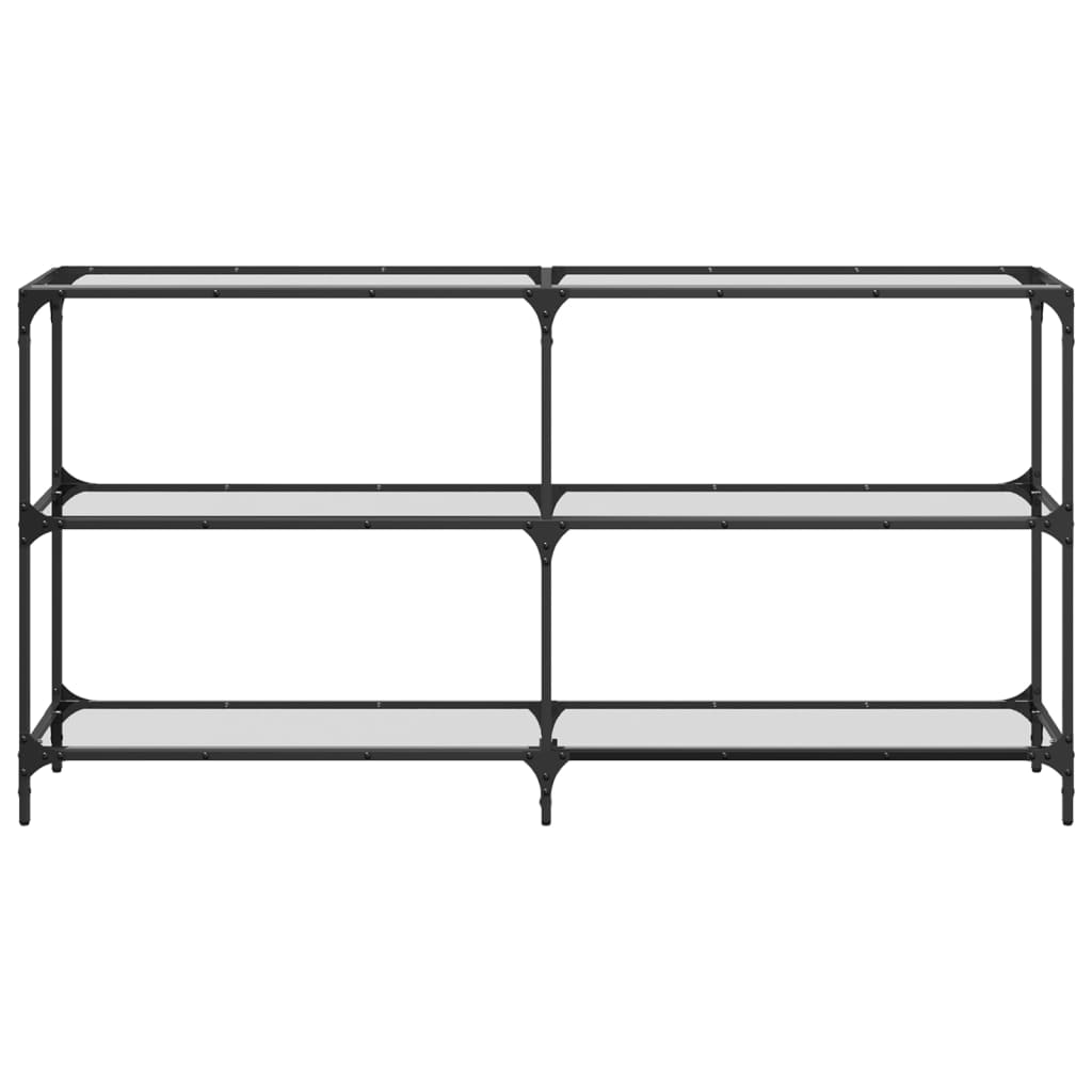 konsolbord med transparent glastop 158,5x30x81 cm stål