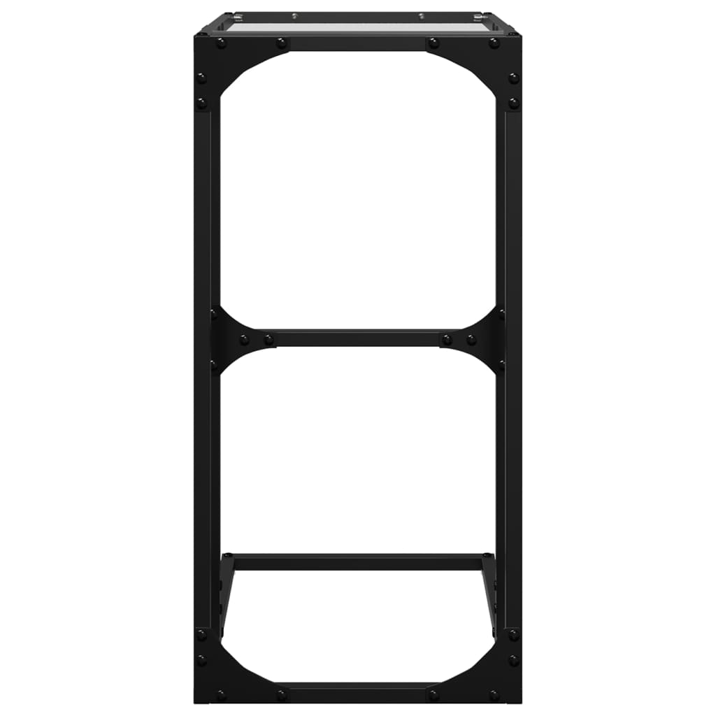 sidebord med transparent glastop 40x30x61,5 cm stål