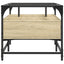 sofabord med glasplade 98,5x50x45 cm sonoma-eg