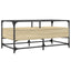 sofabord med glasplade 98,5x50x45 cm sonoma-eg