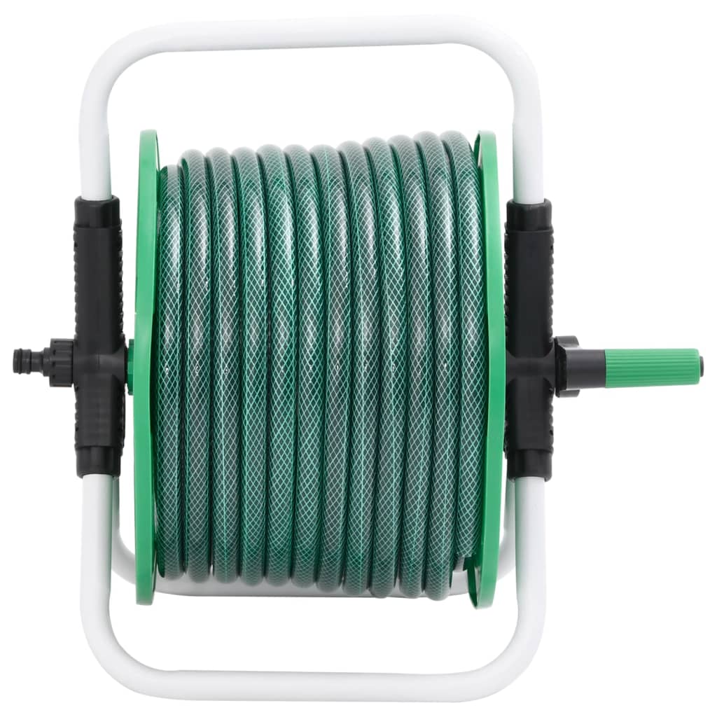 fritstående slangetromle med 20 m slange PVC grøn