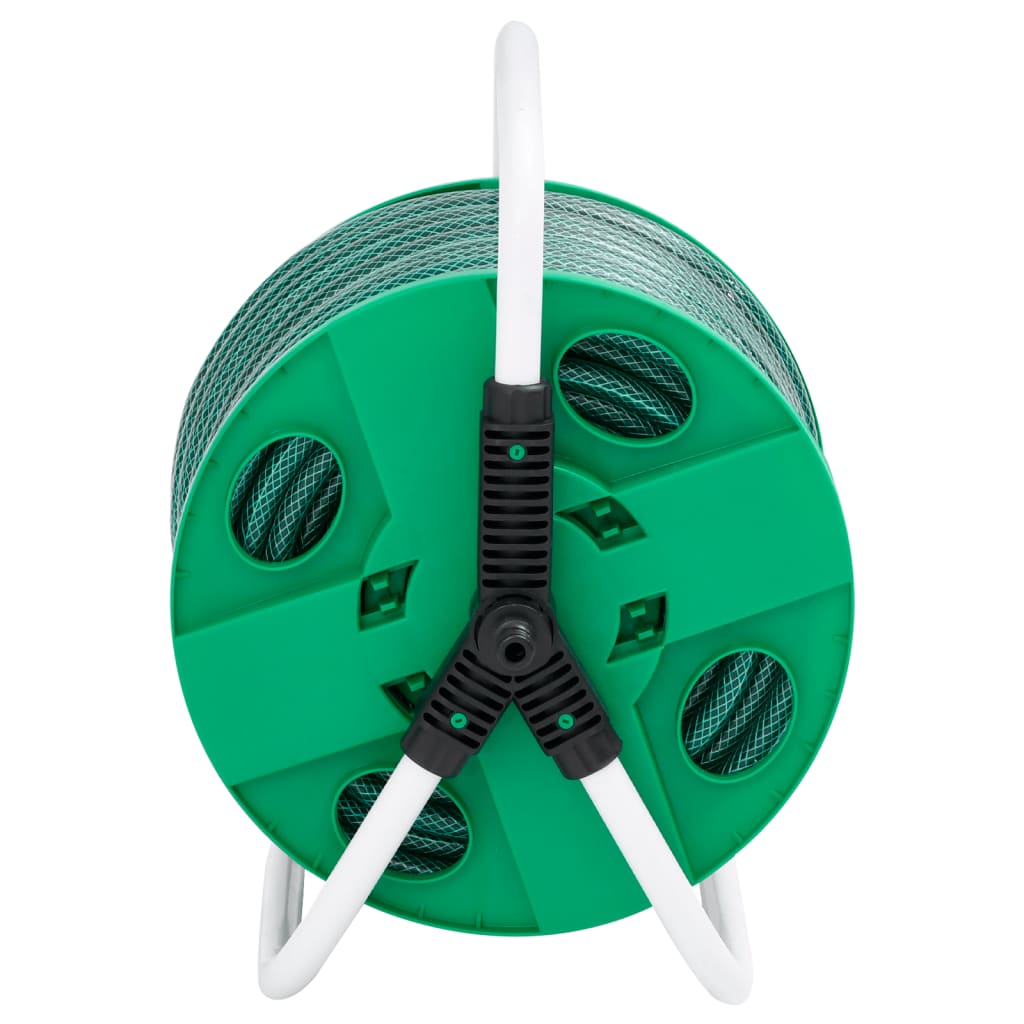 fritstående slangetromle med 20 m slange PVC grøn