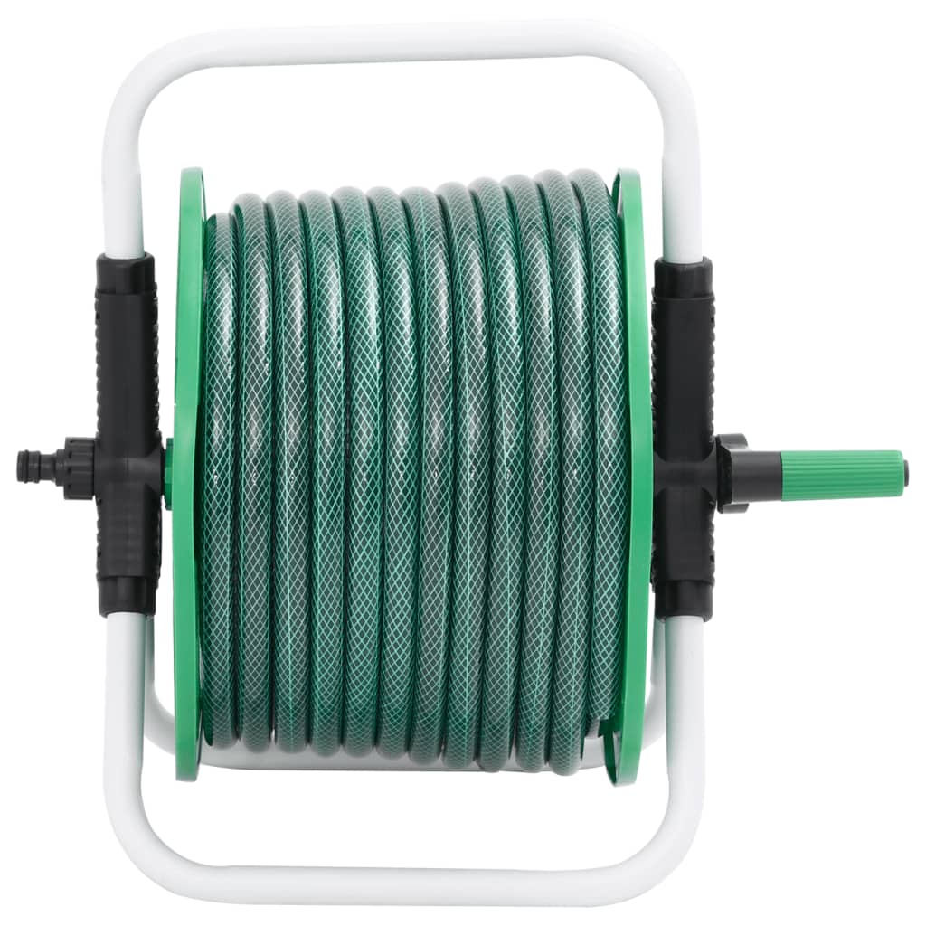 fritstående slangetromle med 30 m slange PVC grøn
