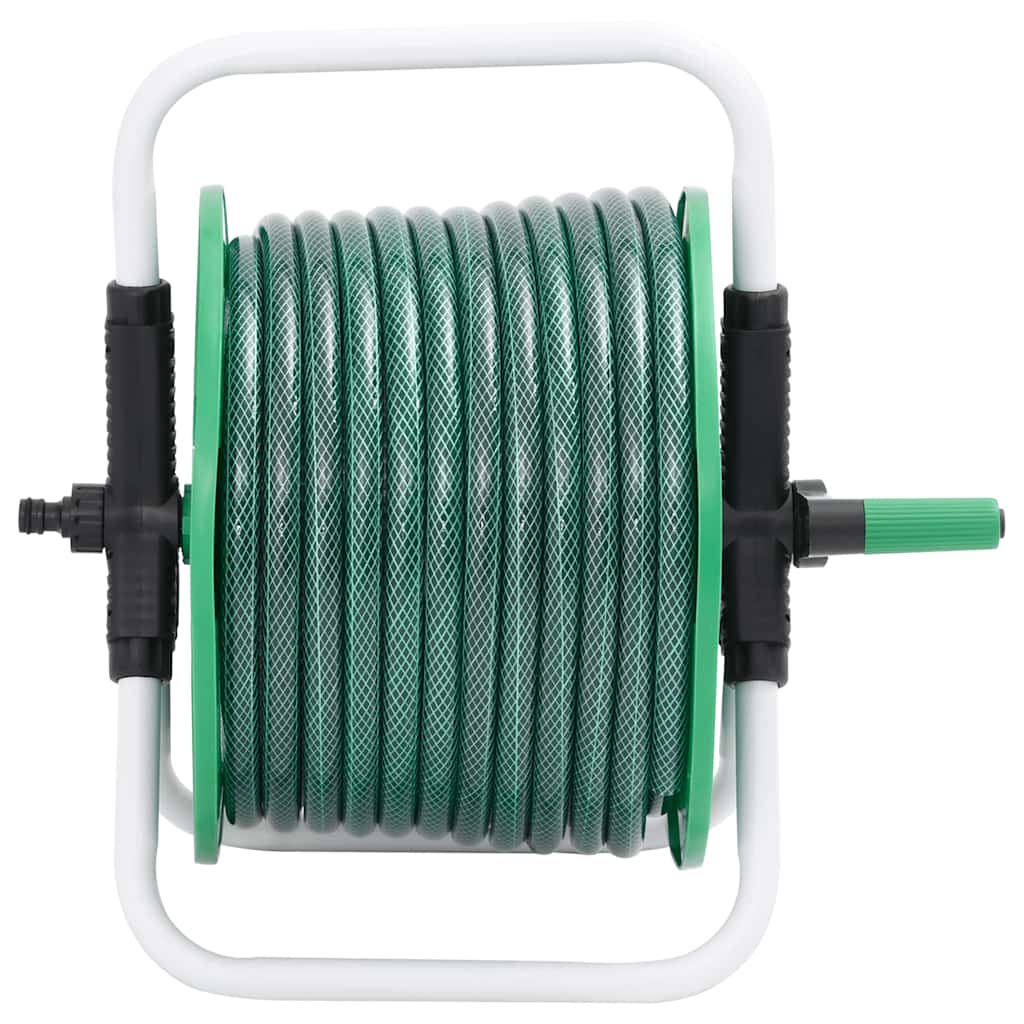 fritstående slangetromle m. tilslutningssæt 0,5" 30 m PVC grøn