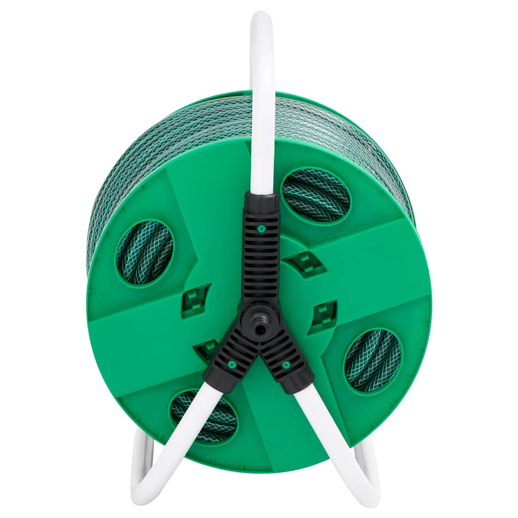 fritstående slangetromle m. tilslutningssæt 0,5" 30 m PVC grøn