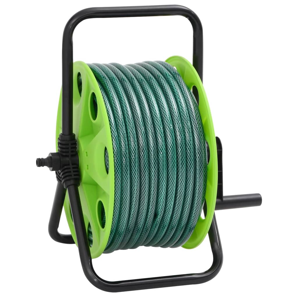 fritstående slangetromle med 20 m slange PVC grøn