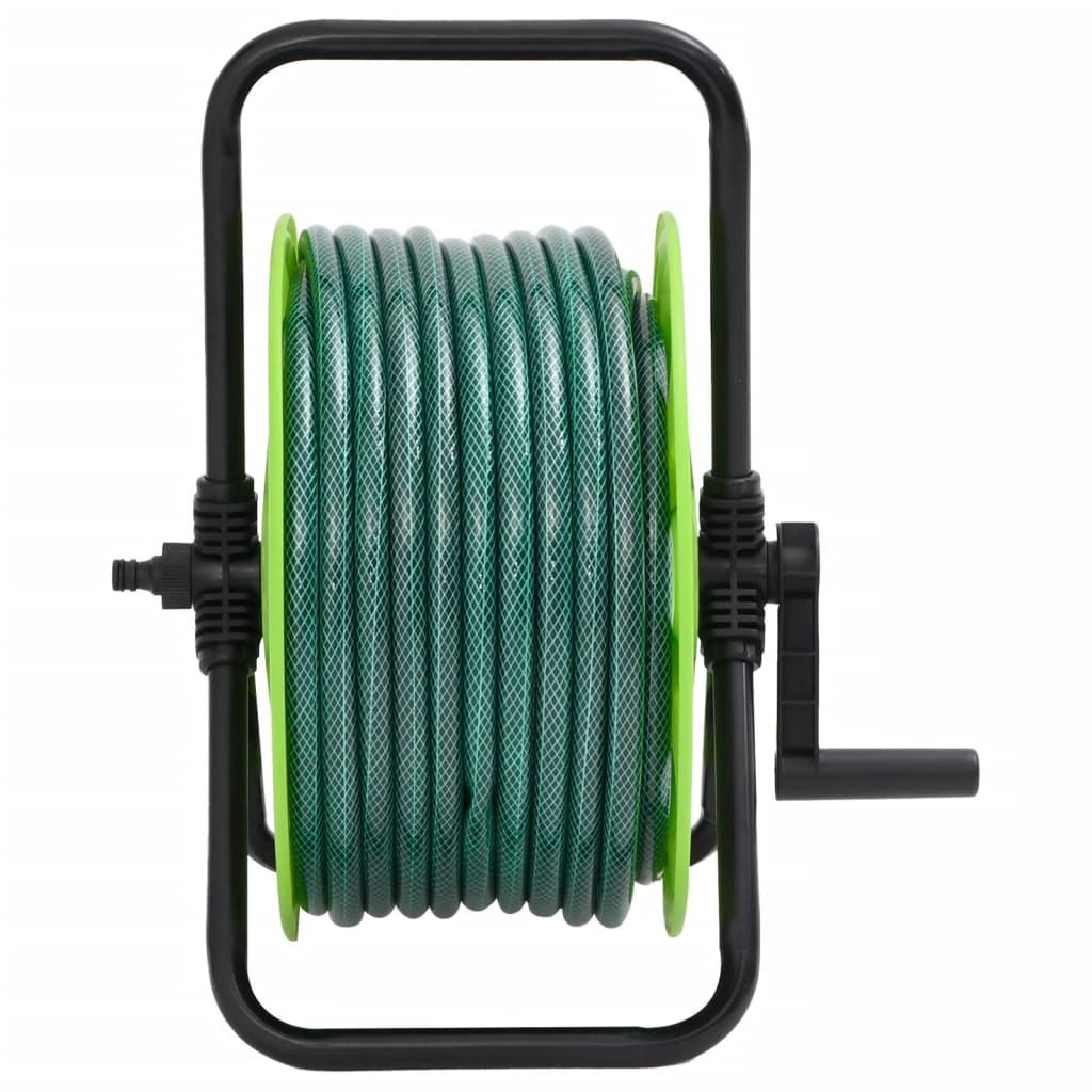 fritstående slangetromle med 30 m slange PVC grøn