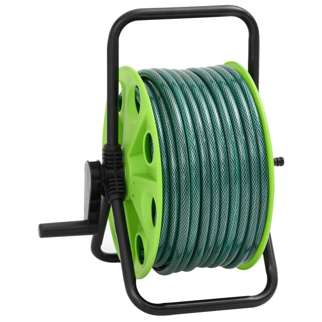 fritstående slangetromle med 30 m slange PVC grøn