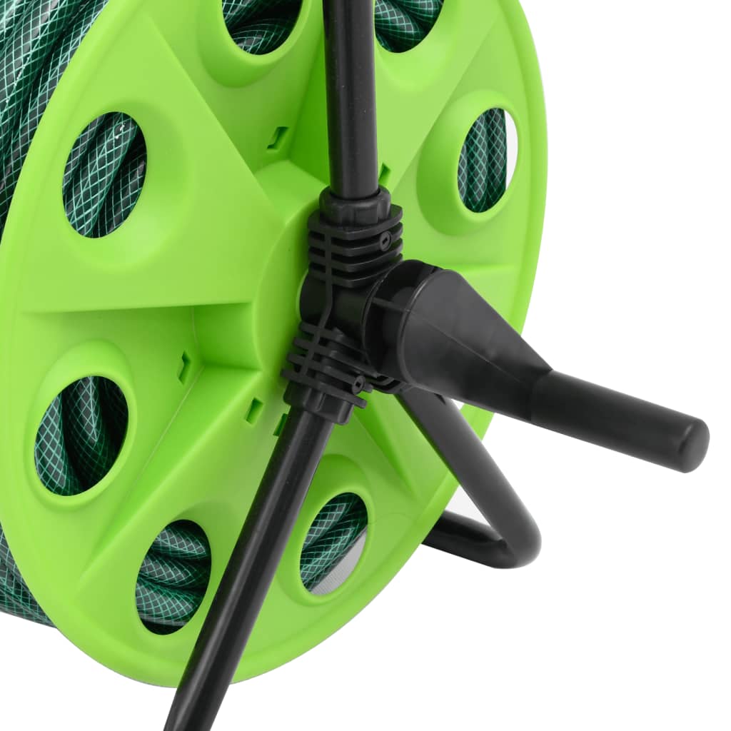 fritstående slangetromle med 30 m slange PVC grøn