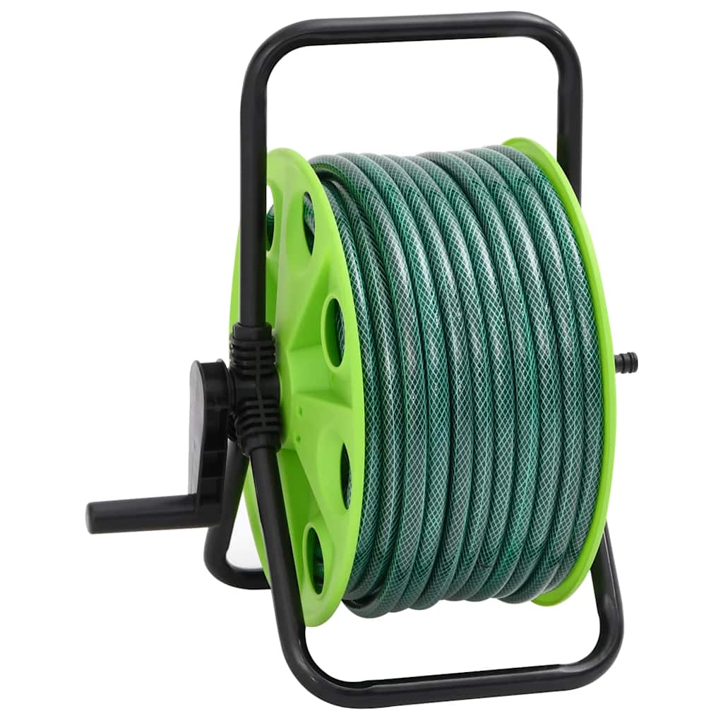 fritstående slangetromle m. tilslutningssæt 0,5" 20 m PVC grøn
