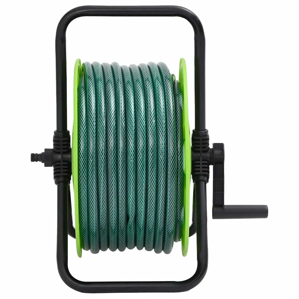 fritstående slangetromle m. tilslutningssæt 0,5" 30 m PVC grøn