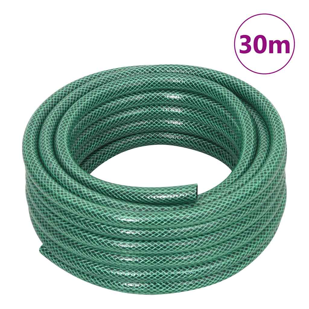 fritstående slangetromle m. tilslutningssæt 0,5" 30 m PVC grøn