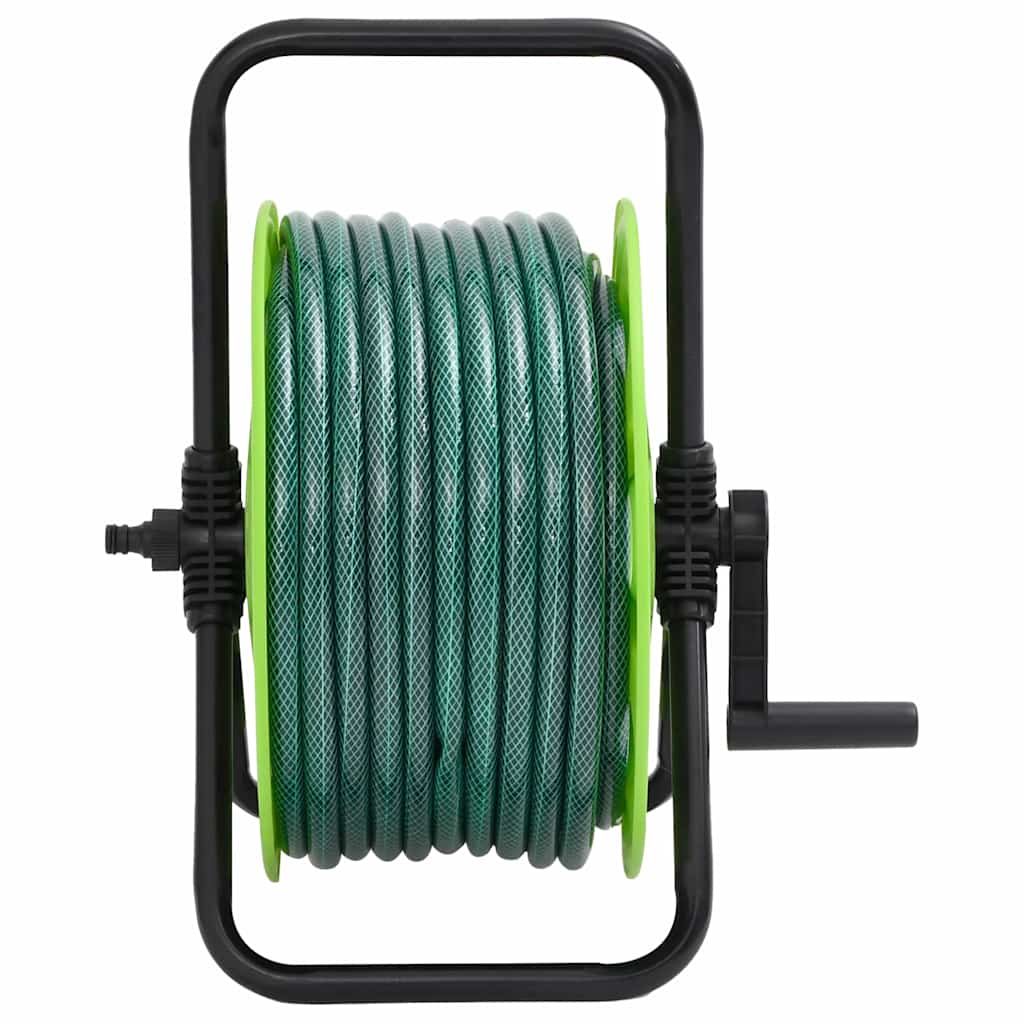 fritstående slangetromle m. tilslutningssæt 0,75" 20 m PVC grøn