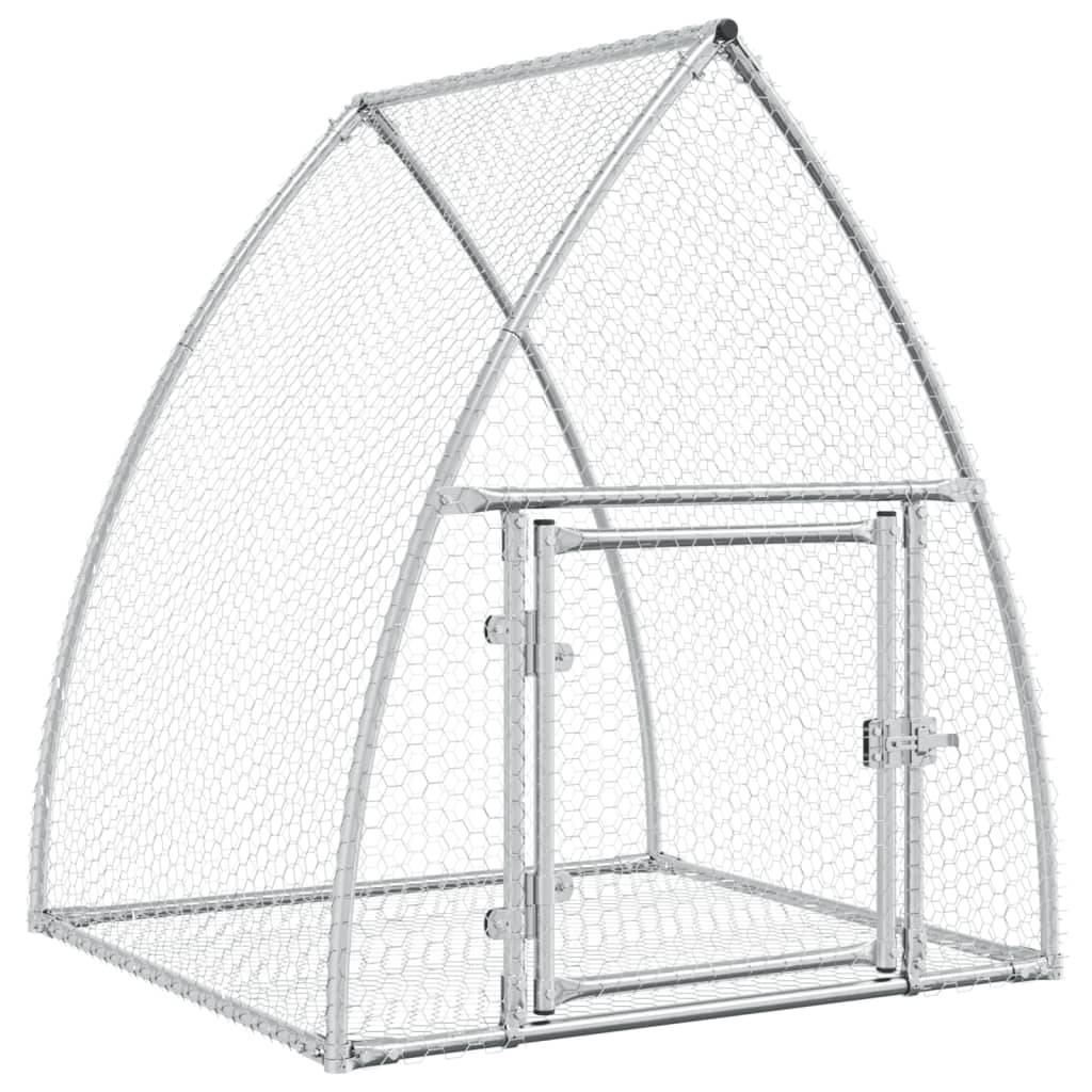 kaninbur 105x100x120 cm galvaniseret stål sølvfarvet