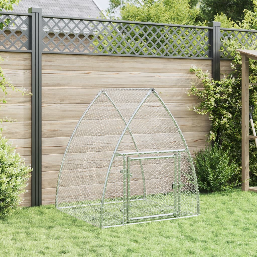 kaninbur 105x100x120 cm galvaniseret stål sølvfarvet