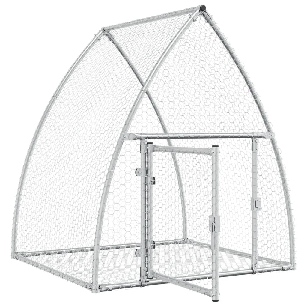kaninbur 105x100x120 cm galvaniseret stål sølvfarvet