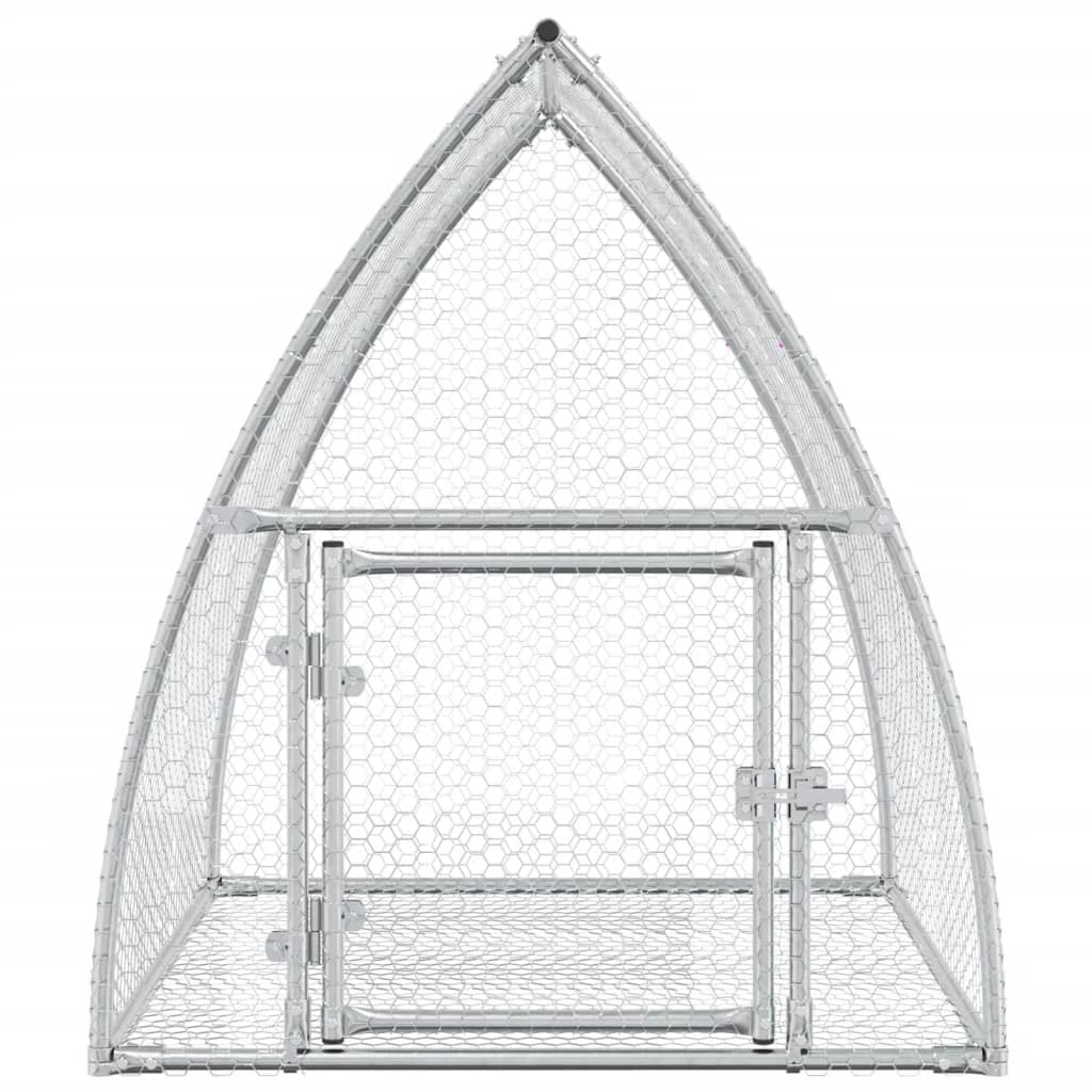 kaninbur 105x100x120 cm galvaniseret stål sølvfarvet