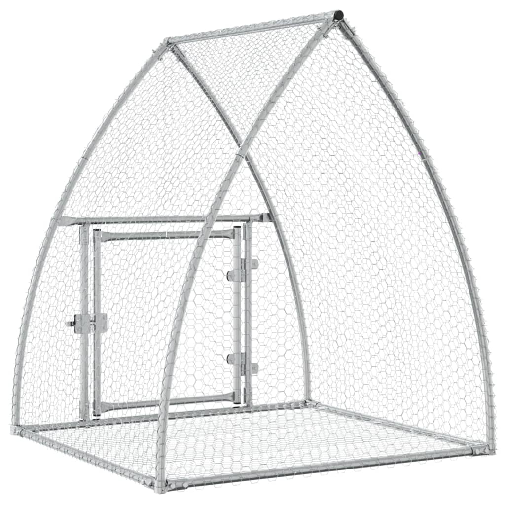kaninbur 105x100x120 cm galvaniseret stål sølvfarvet