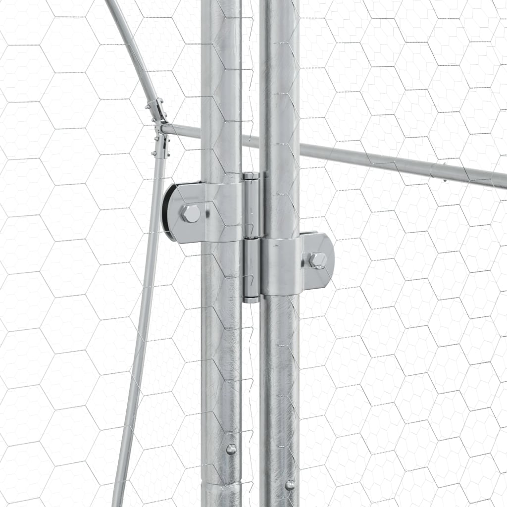 kaninbur 105x100x120 cm galvaniseret stål sølvfarvet