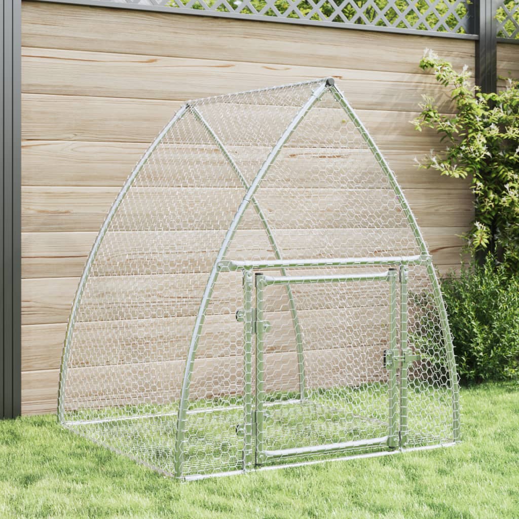 kaninbur 105x100x120 cm galvaniseret stål sølvfarvet