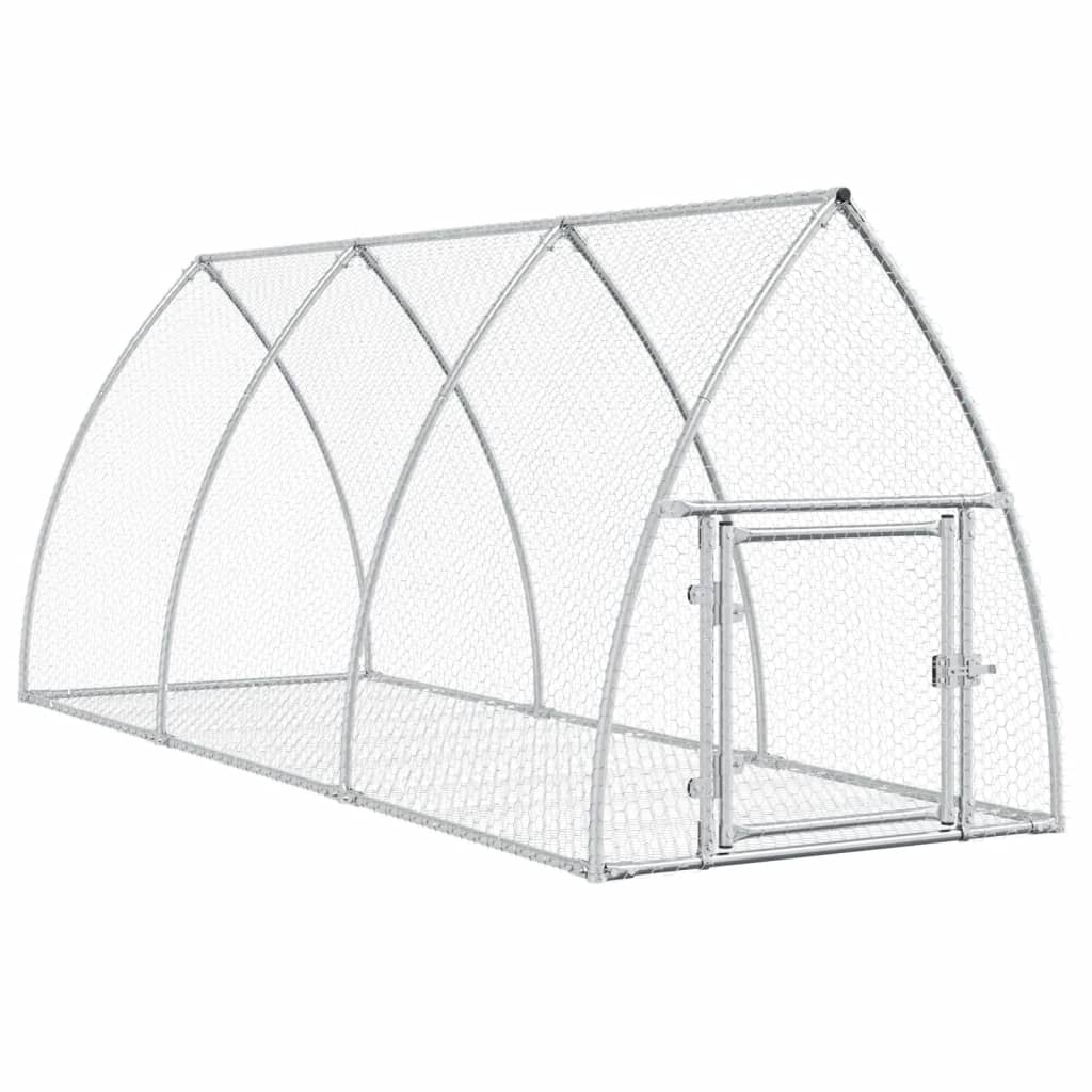 kaninbur 105x300x120 cm galvaniseret stål sølvfarvet