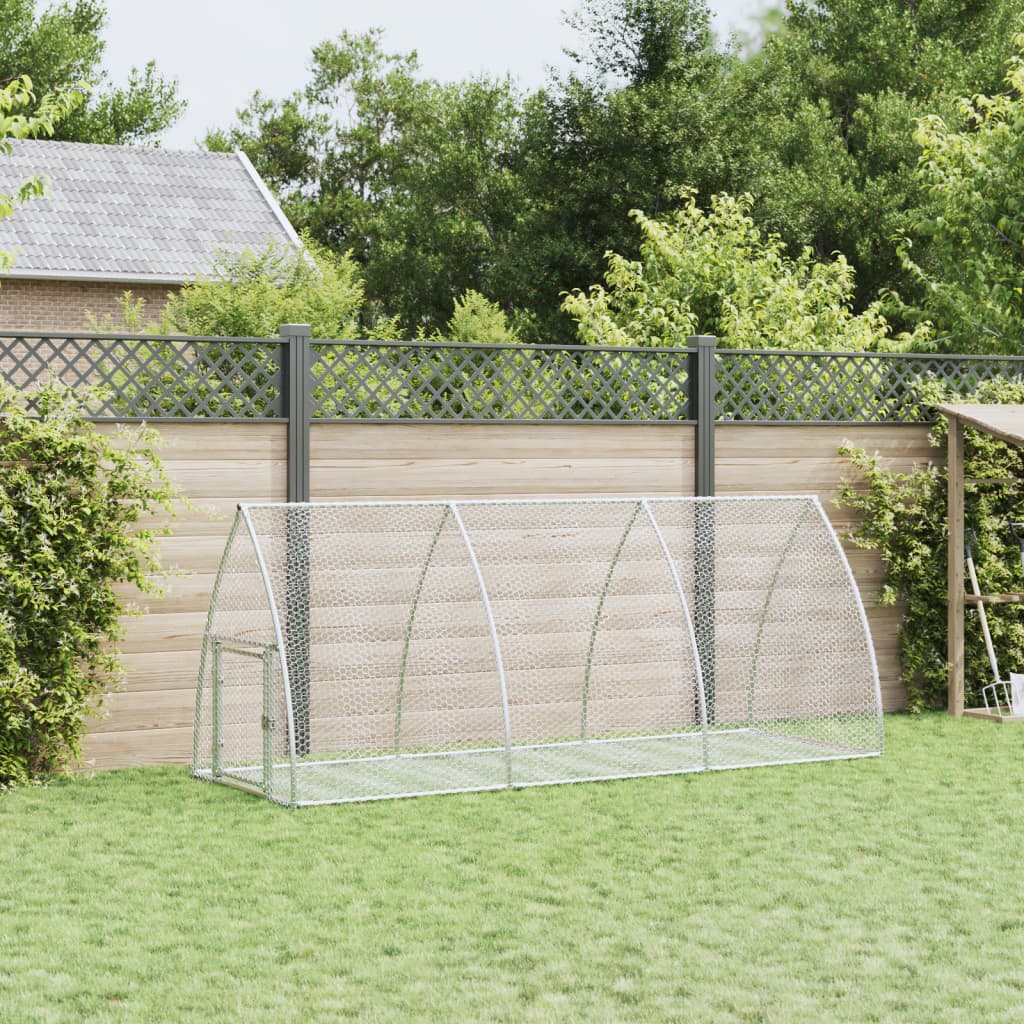 kaninbur 105x300x120 cm galvaniseret stål sølvfarvet