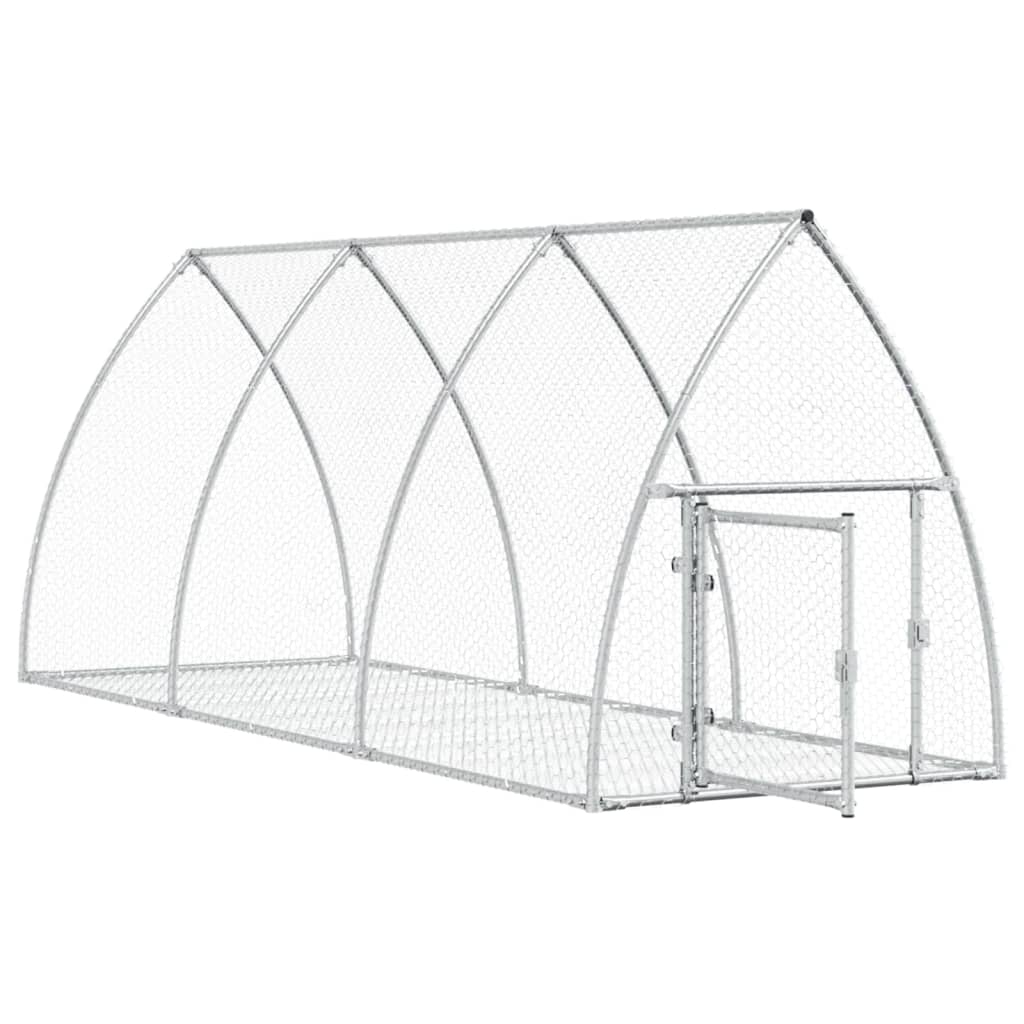 kaninbur 105x300x120 cm galvaniseret stål sølvfarvet