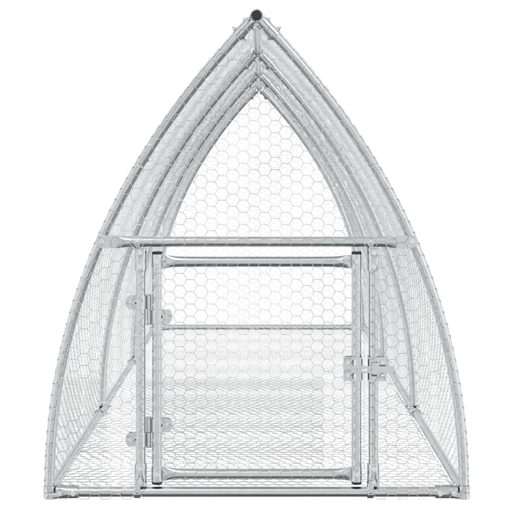 kaninbur 105x300x120 cm galvaniseret stål sølvfarvet