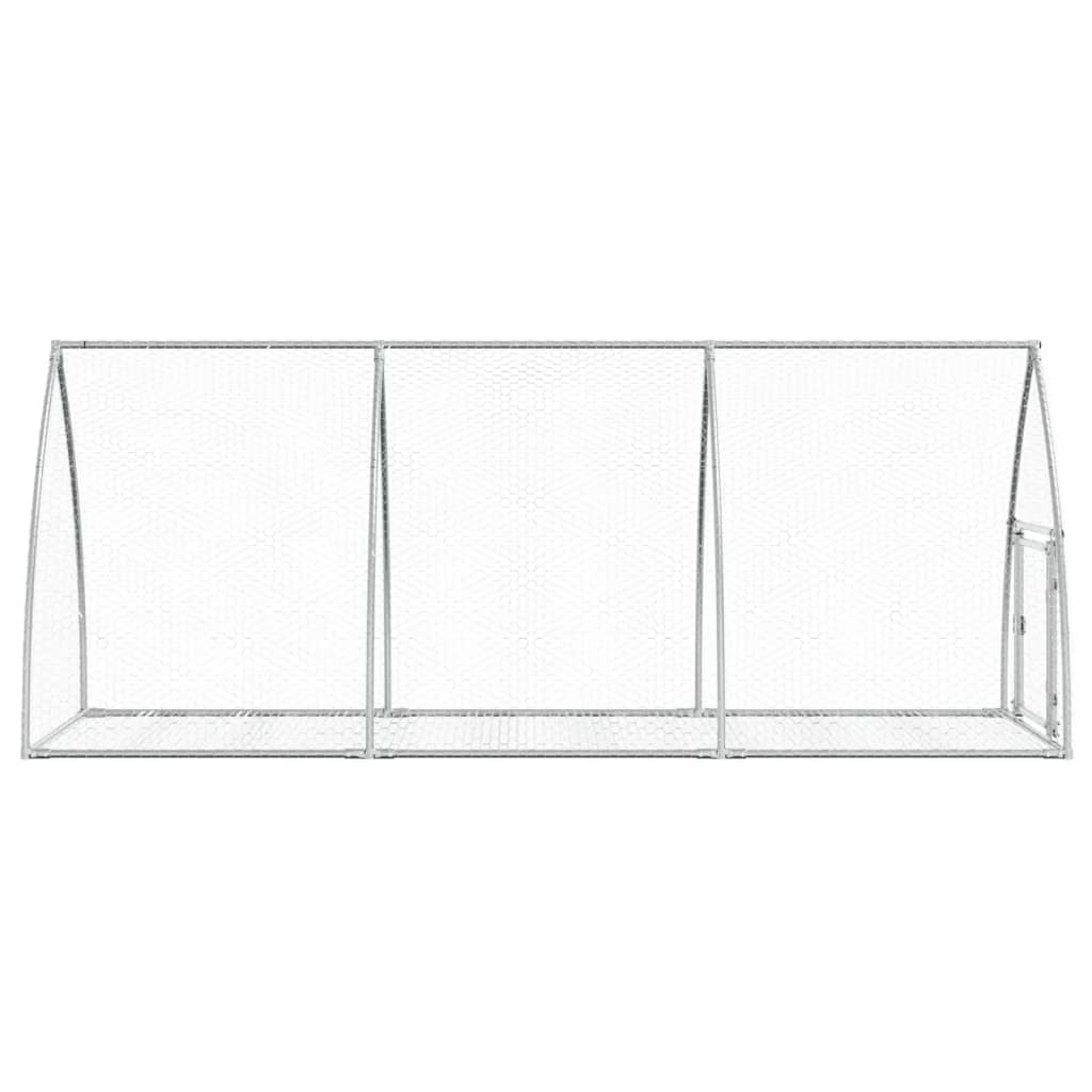 kaninbur 105x300x120 cm galvaniseret stål sølvfarvet