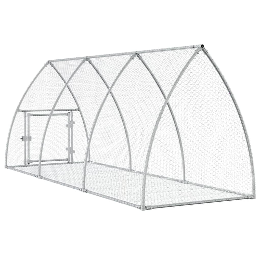 kaninbur 105x300x120 cm galvaniseret stål sølvfarvet